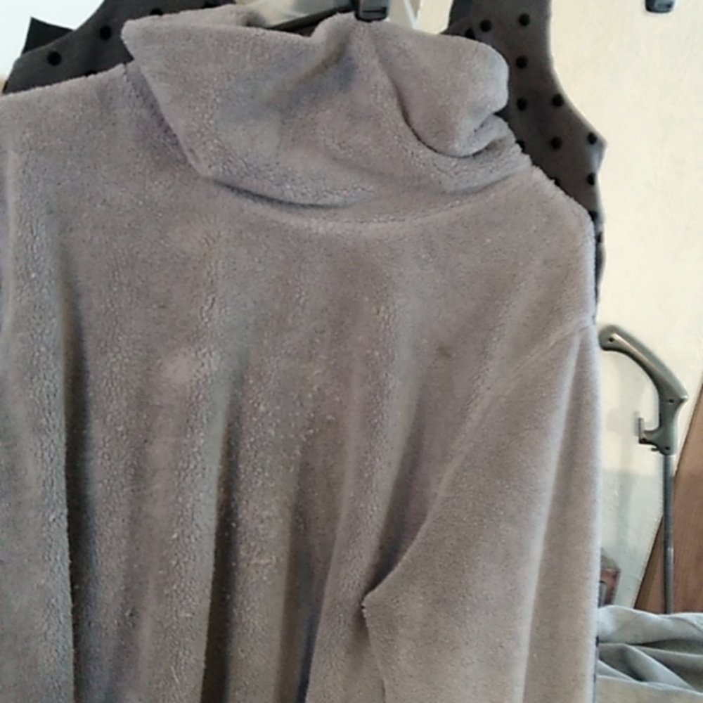Dark Gray oversized turtle neck sweater.